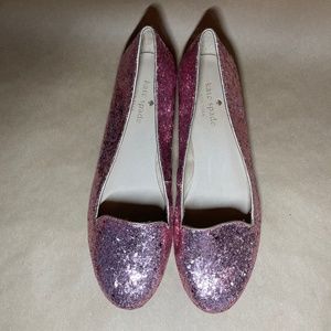 Kate Spade Pink Glitter Ballet Flats Size 7 Slip On Casual Shoes